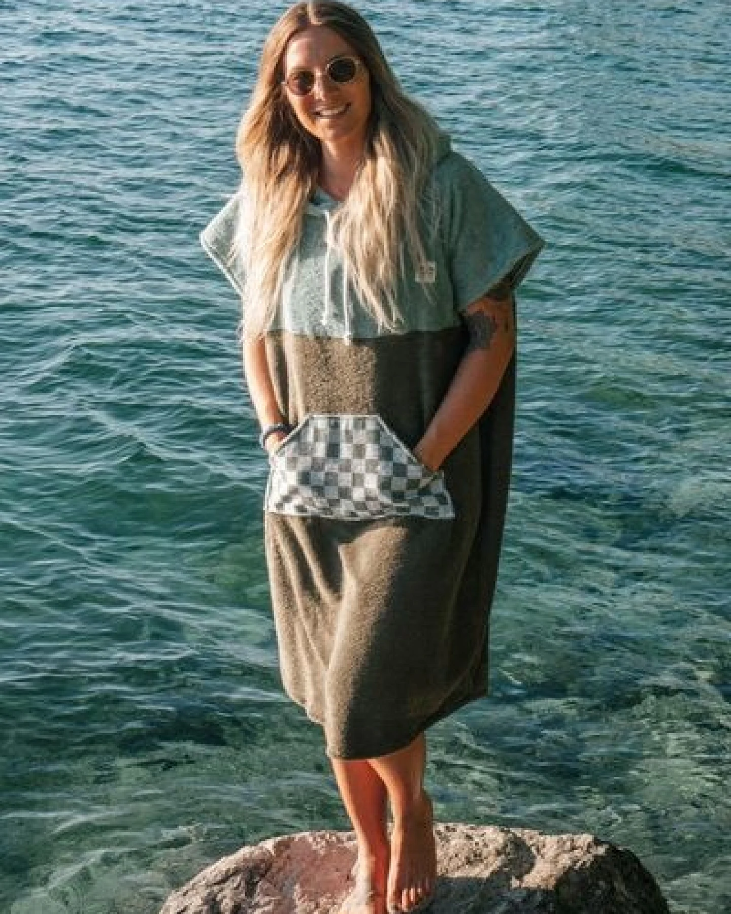 Zeachild Surfponcho Green Drift Bio-Frotte – Ansicht 4