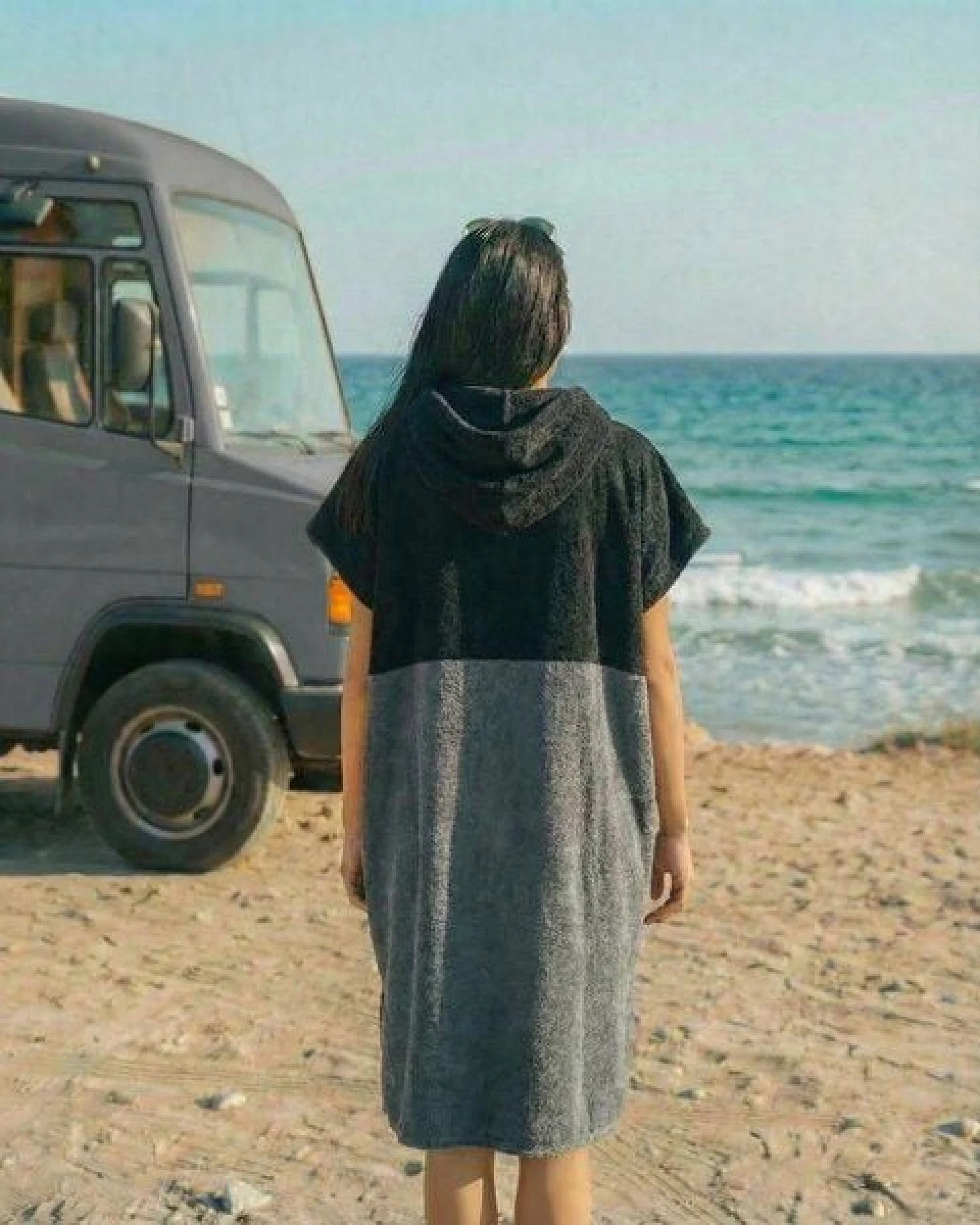 Zeachild Surfponcho ChessLine Cruiser Bio-Frotte – Ansicht 4