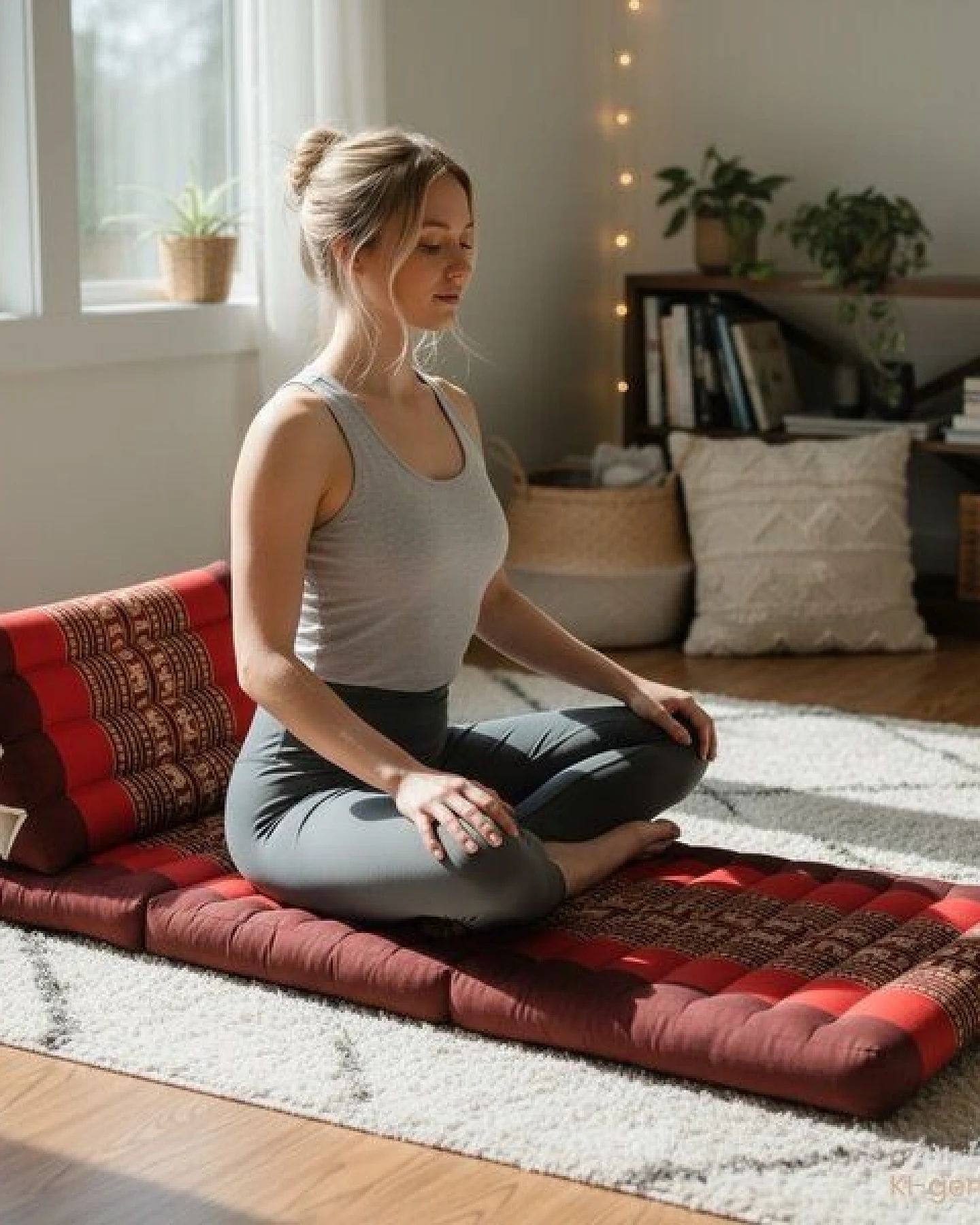 Der Lindwurm Thai Yogamatte- Dreieckskissen mit Kapokfüllung – Ansicht 3