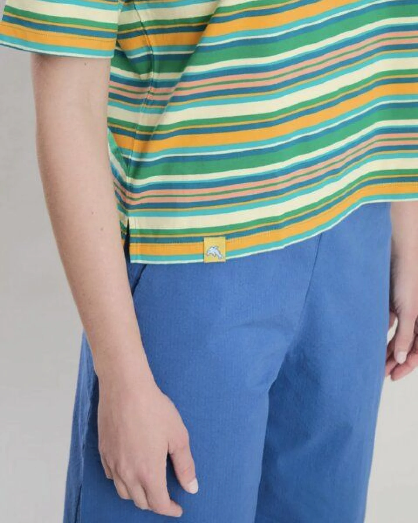 Brava Fabrics Stripes Boxy T-Shirt Grün – Ansicht 4