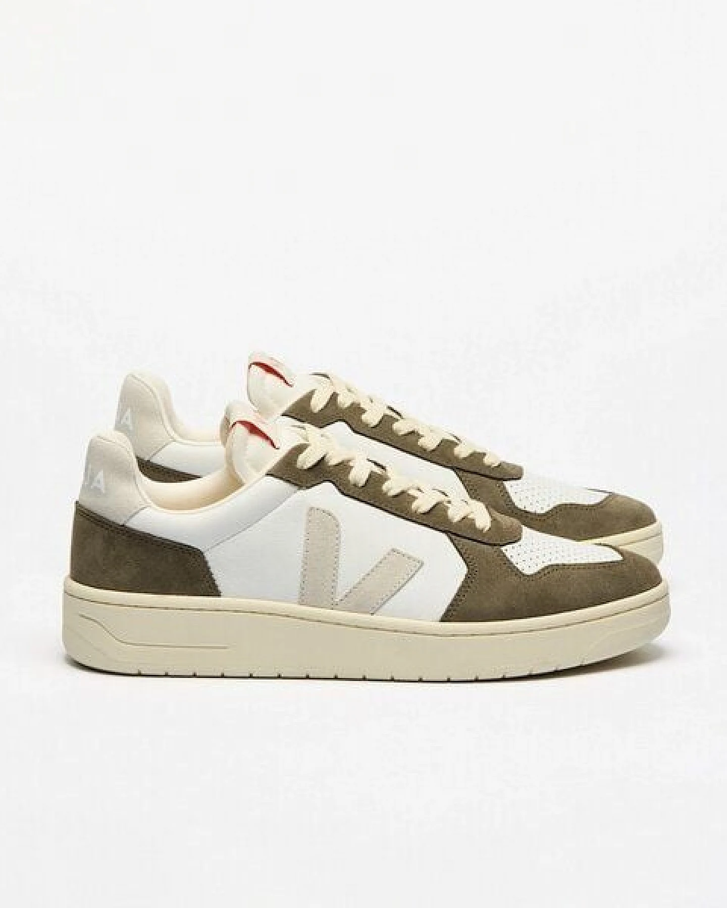 Veja V-82 Leather - white natural kaki MEN – Ansicht 2