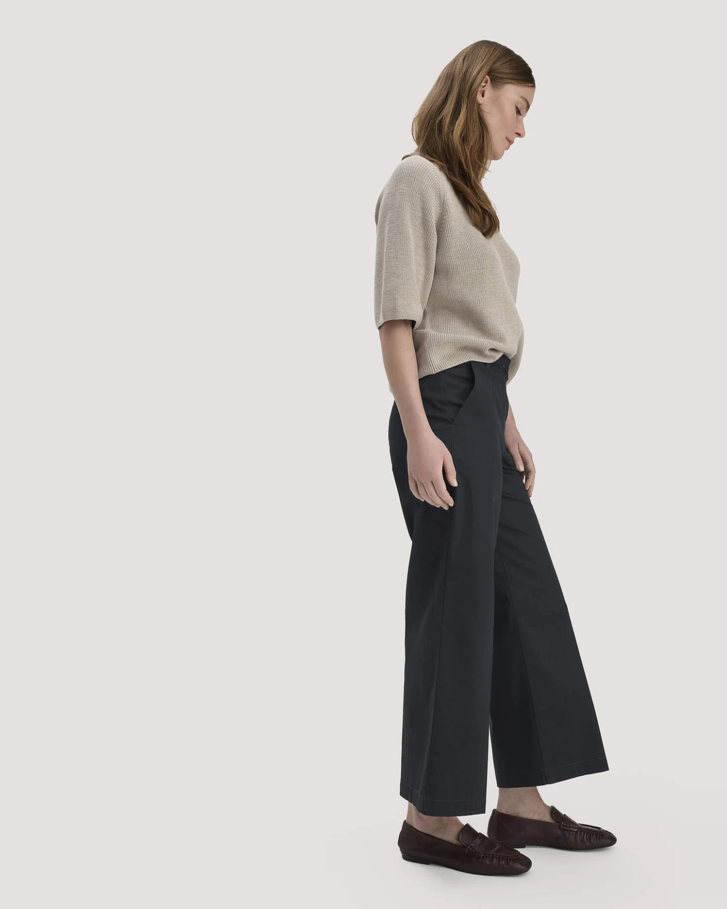 hessnatur Damen Hose Culotte Regular aus Bio-Baumwolle - schwarz - Größe 38 – Ansicht 4