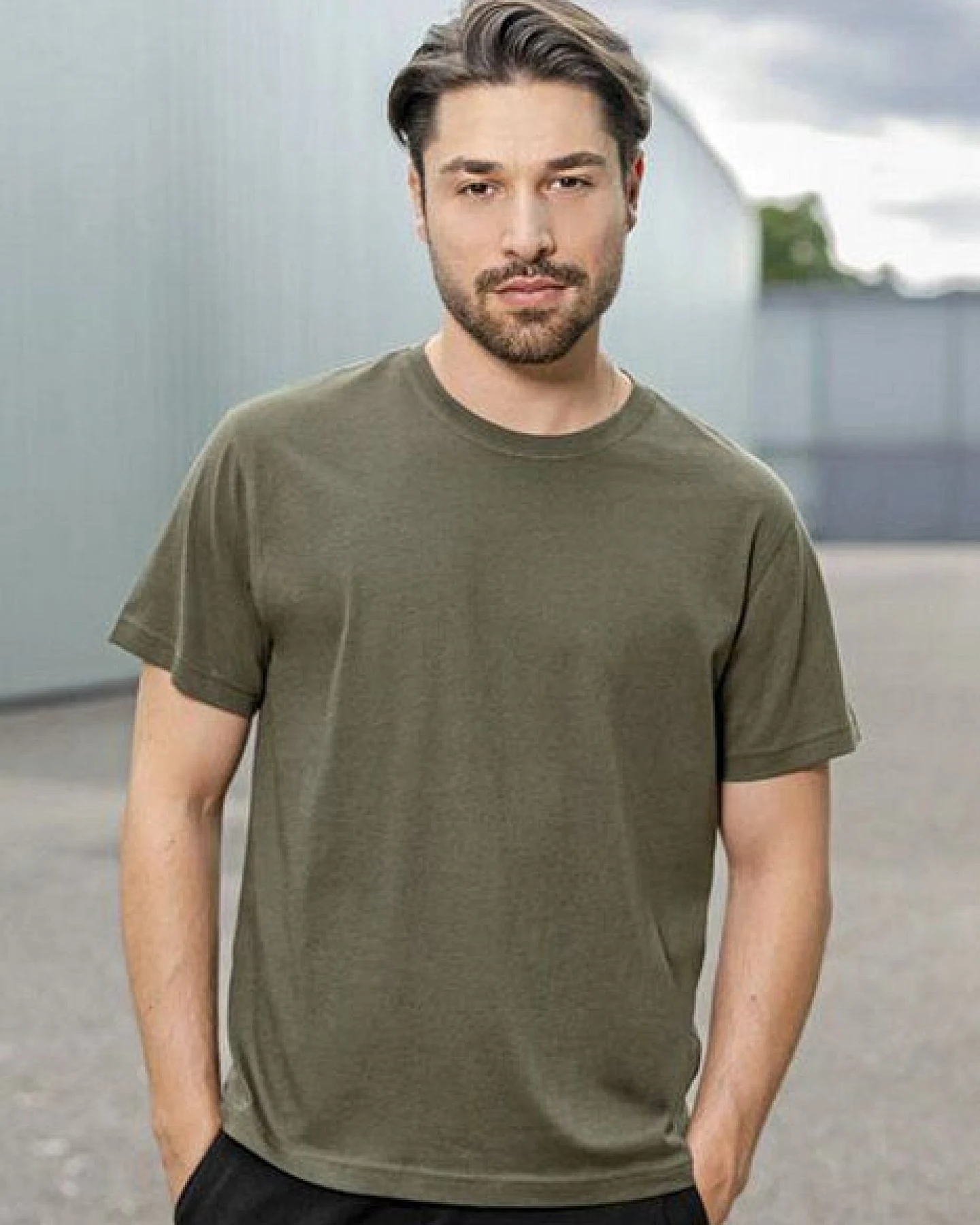 HRM Herren Rundhals T-Shirt Berufsbekleidung 11 Farben bis Gr. 6XL aus zertifizierter Bio-Baumwolle Unisex – Ansicht 2