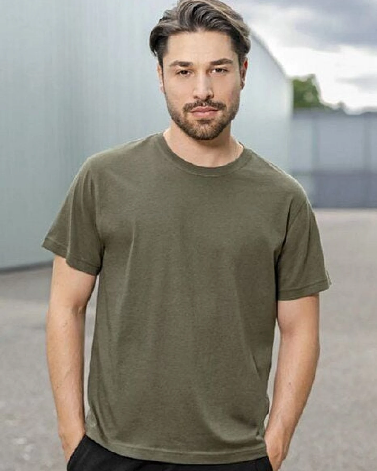 HRM Herren Rundhals T-Shirt Berufsbekleidung 11 Farben bis Gr. 6XL aus zertifizierter Bio-Baumwolle Unisex – Ansicht 2
