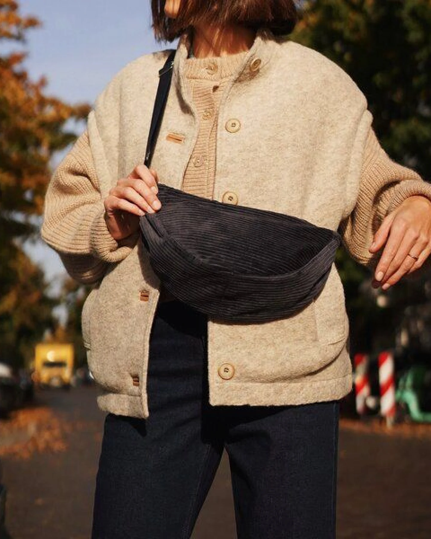 Marin et Marine Lune Shoulder Bag Corduroy – Ansicht 2