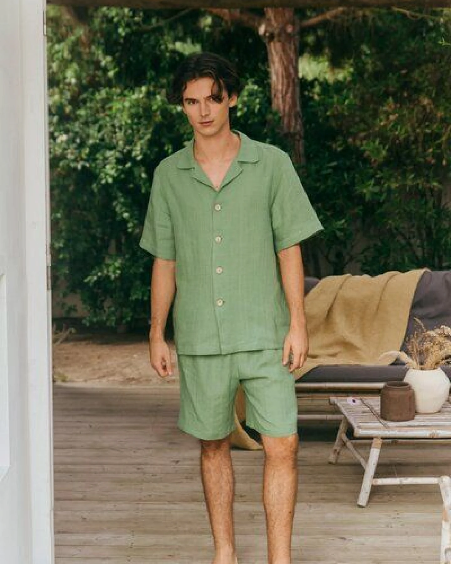 AmourLinen Leinen loungewear shorts set ASPEN – Ansicht 2