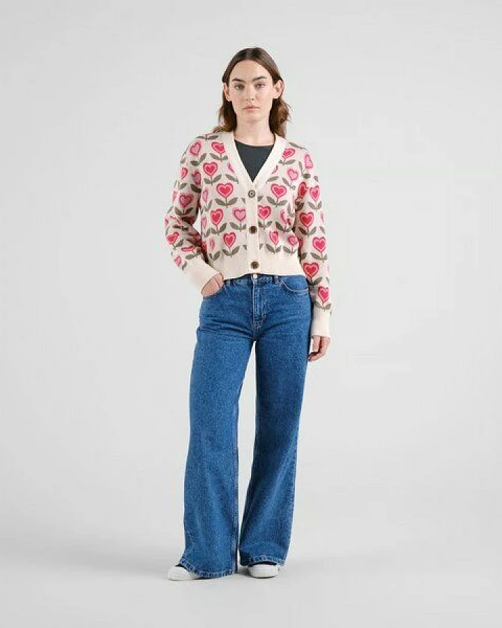 DEDICATED Cardigan Kanan Application Flower - Vanilla