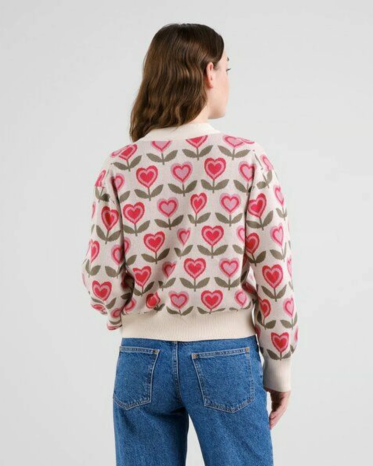 DEDICATED Cardigan Kanan Application Flower - Vanilla – Ansicht 2