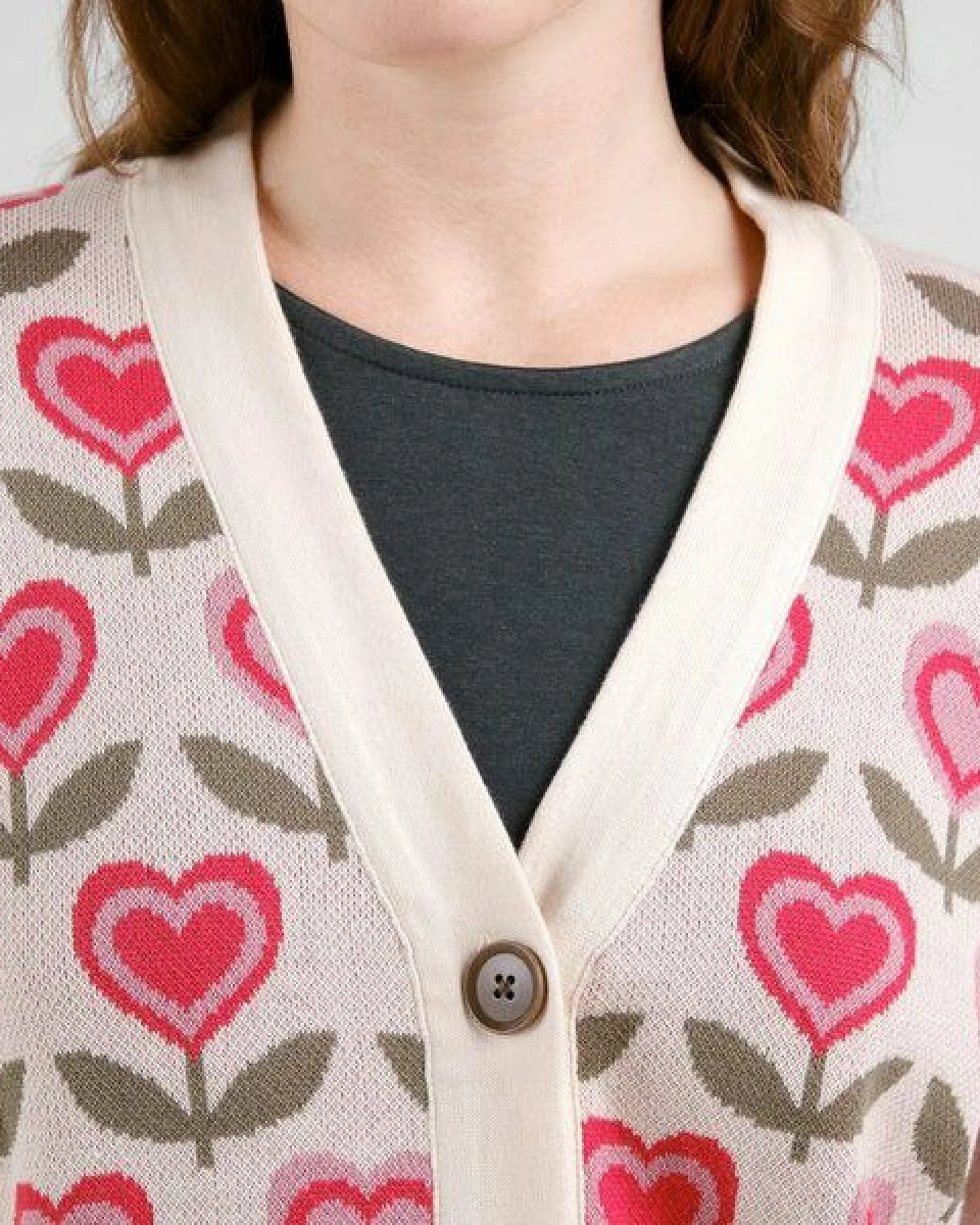DEDICATED Cardigan Kanan Application Flower - Vanilla – Ansicht 4