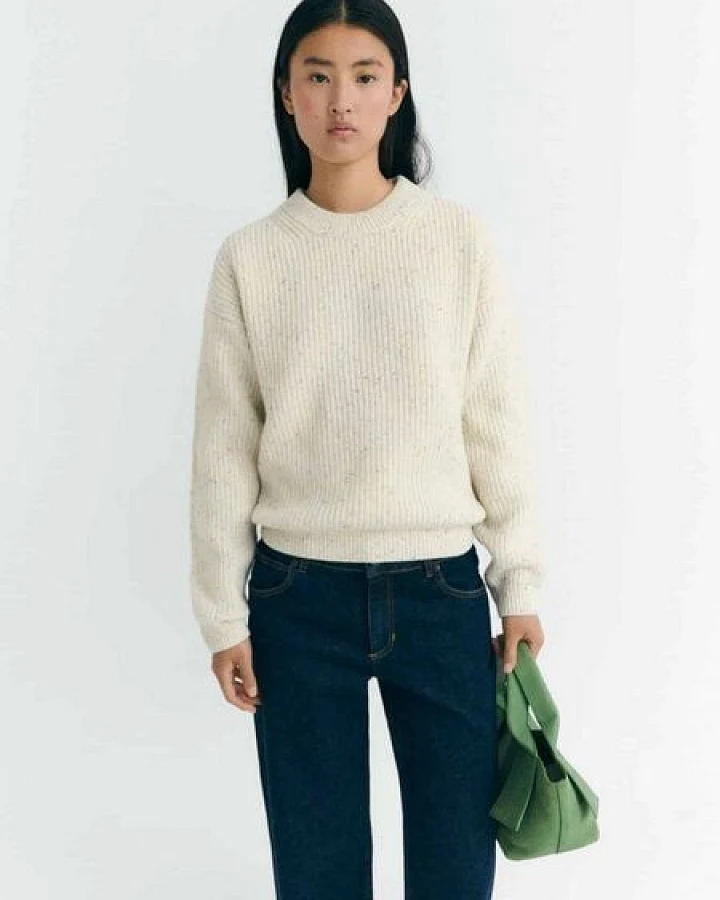 thinking mu Damen Pullover - Carmen Knitted Sweater - aus Wolle