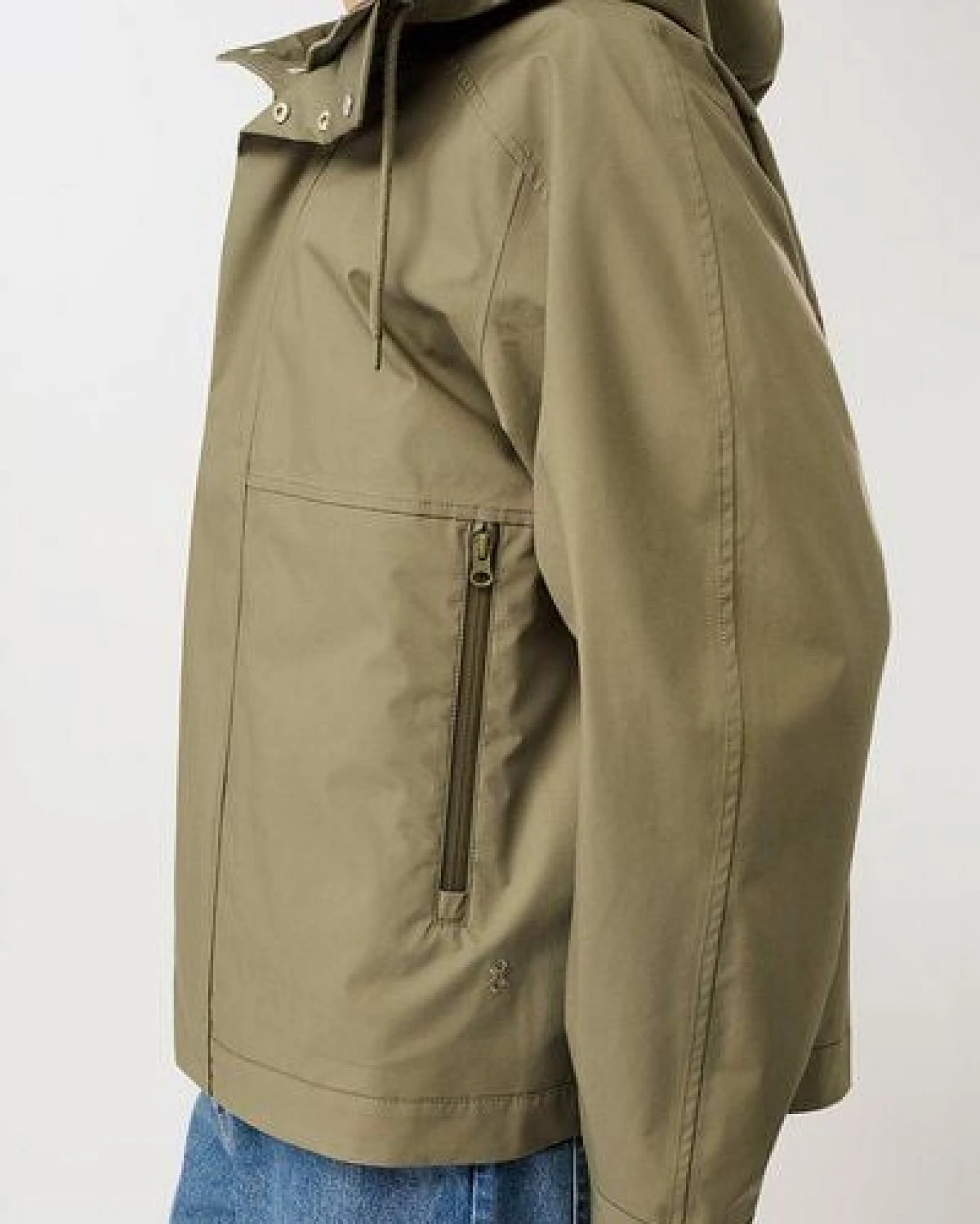 LangerChen Kapuzenjacke mit verdeckter Knopfleiste – Ansicht 2