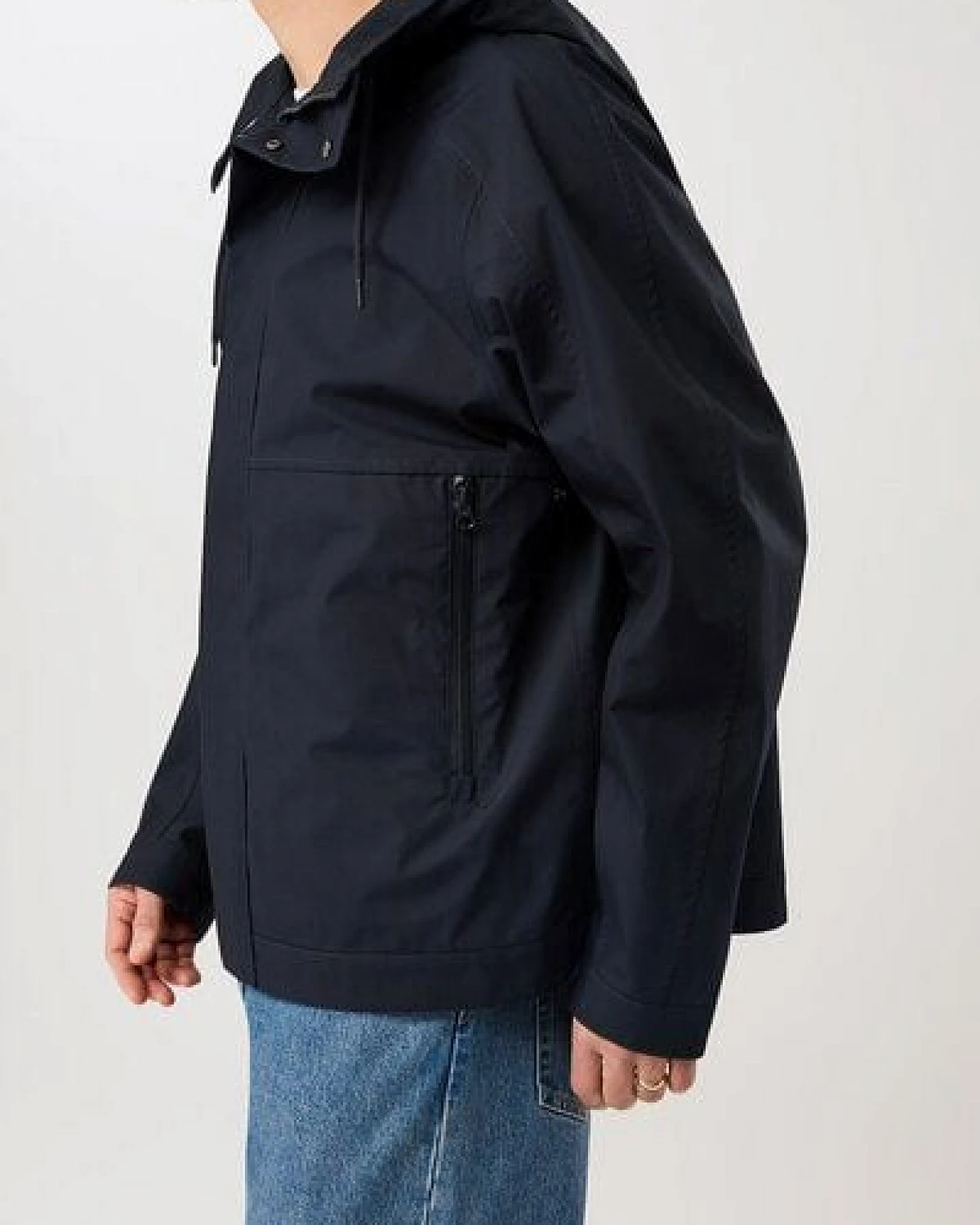 LangerChen Kapuzenjacke mit verdeckter Knopfleiste – Ansicht 4