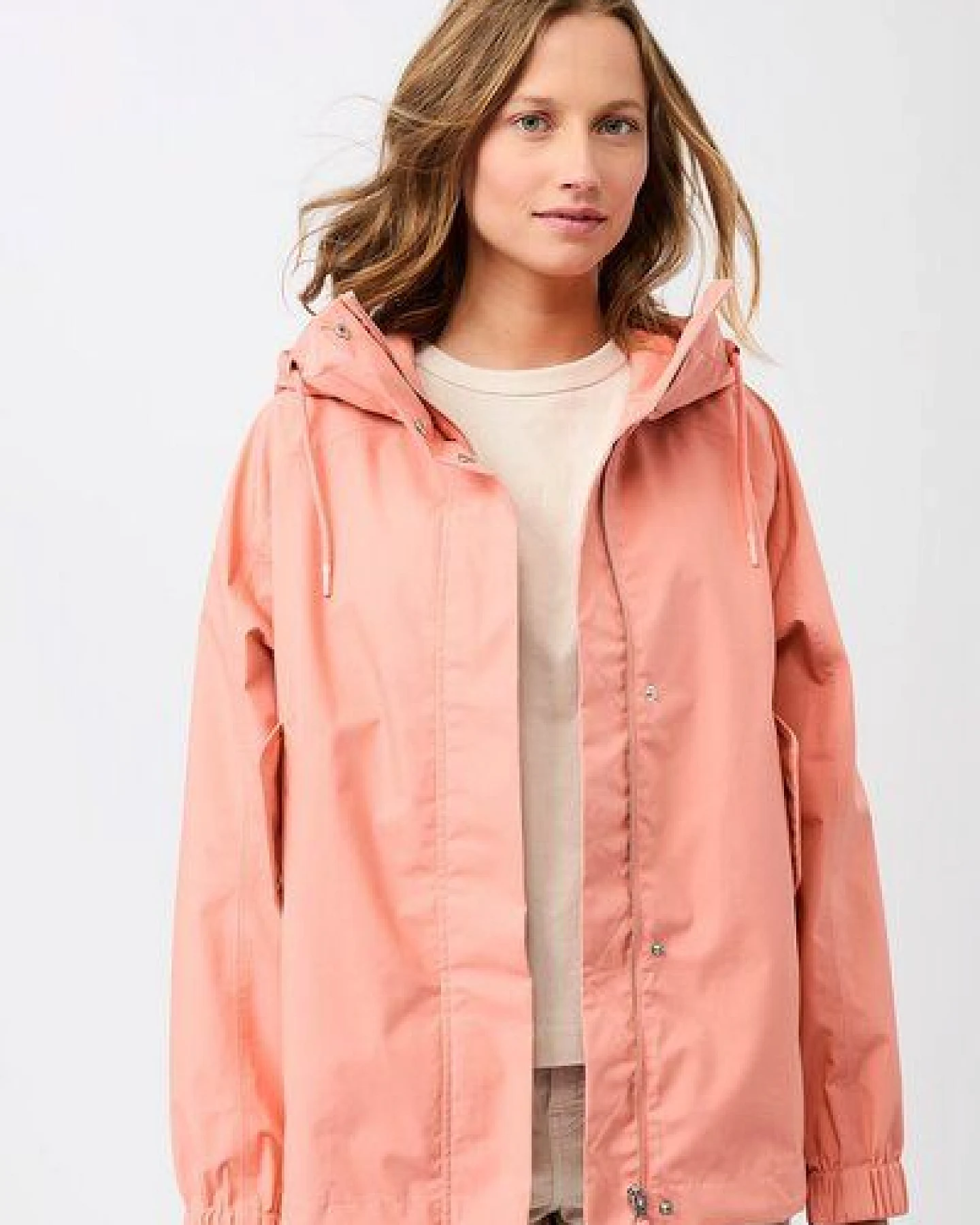 LangerChen Kapuzenjacke mit Falten am Arm – Ansicht 4