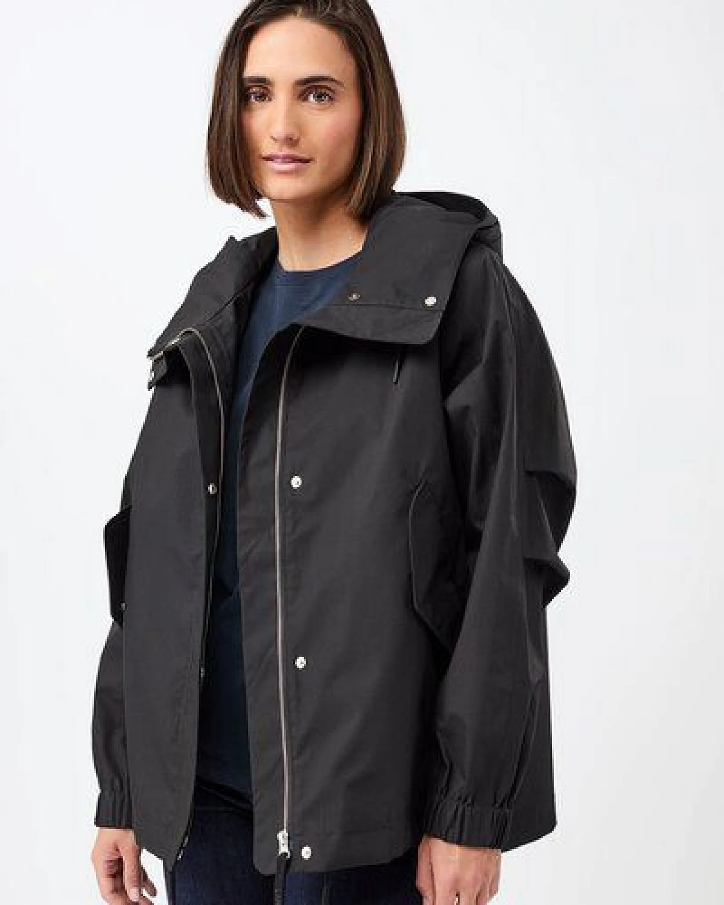 LangerChen Kapuzenjacke mit Falten am Arm – Ansicht 4