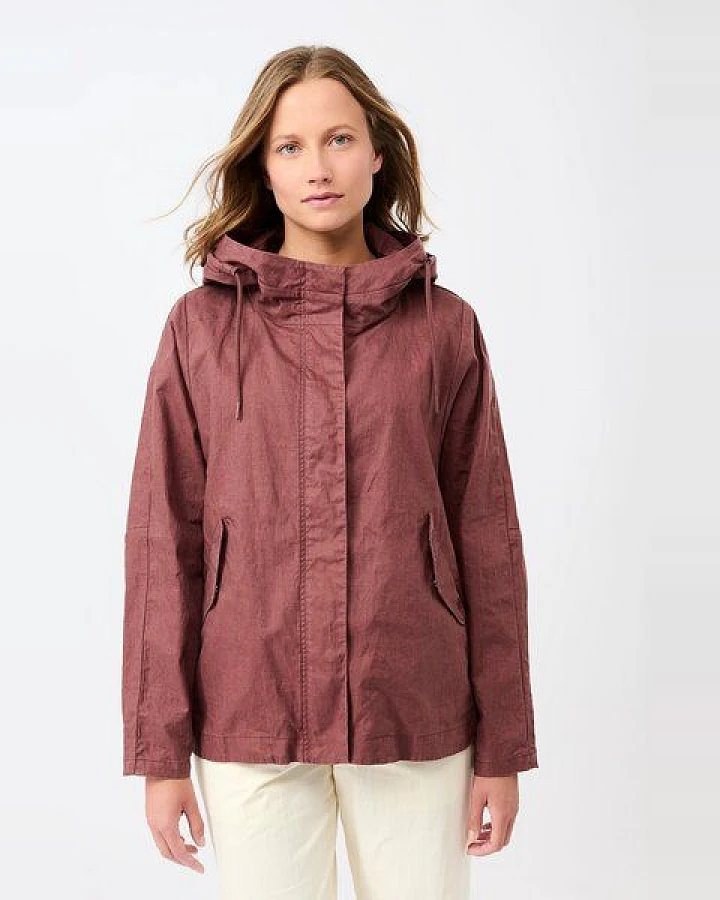 LangerChen Outdoorjacke aus beschichtetem Leinen