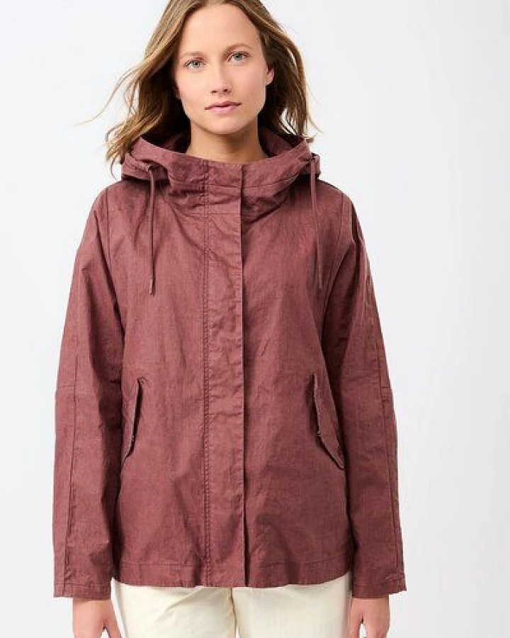 LangerChen Outdoorjacke aus beschichtetem Leinen