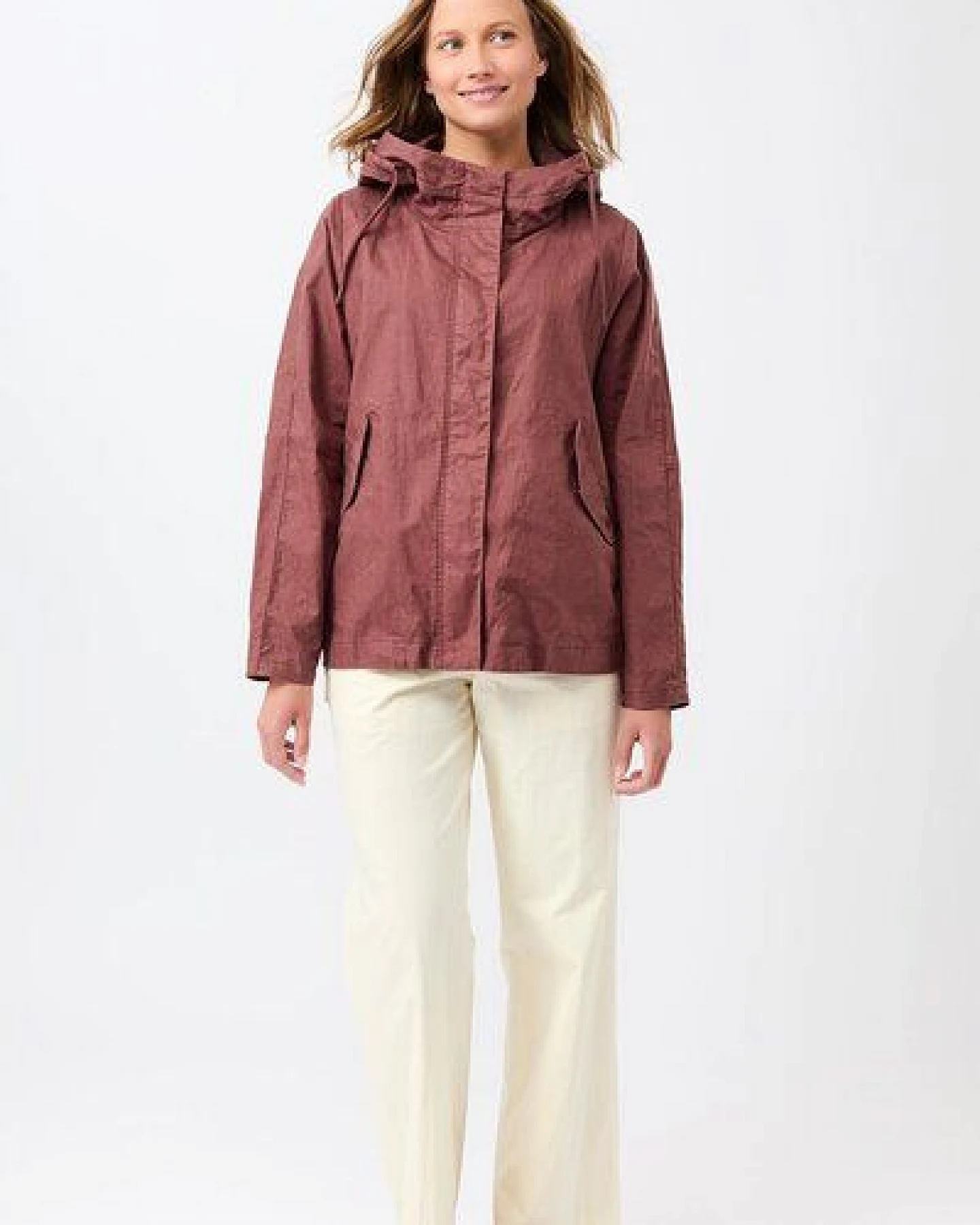 LangerChen Outdoorjacke aus beschichtetem Leinen – Ansicht 2