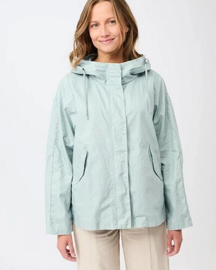 LangerChen Outdoorjacke aus beschichtetem Leinen
