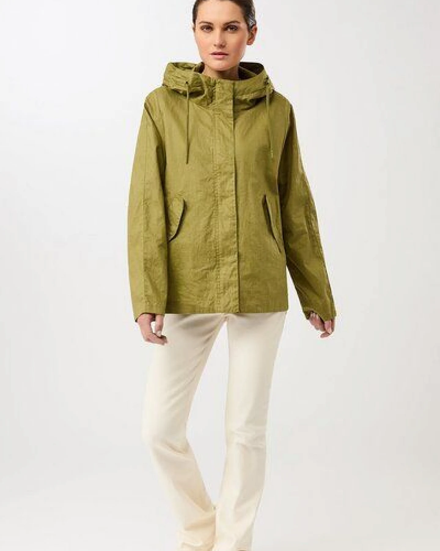 LangerChen Outdoorjacke aus beschichtetem Leinen – Ansicht 3