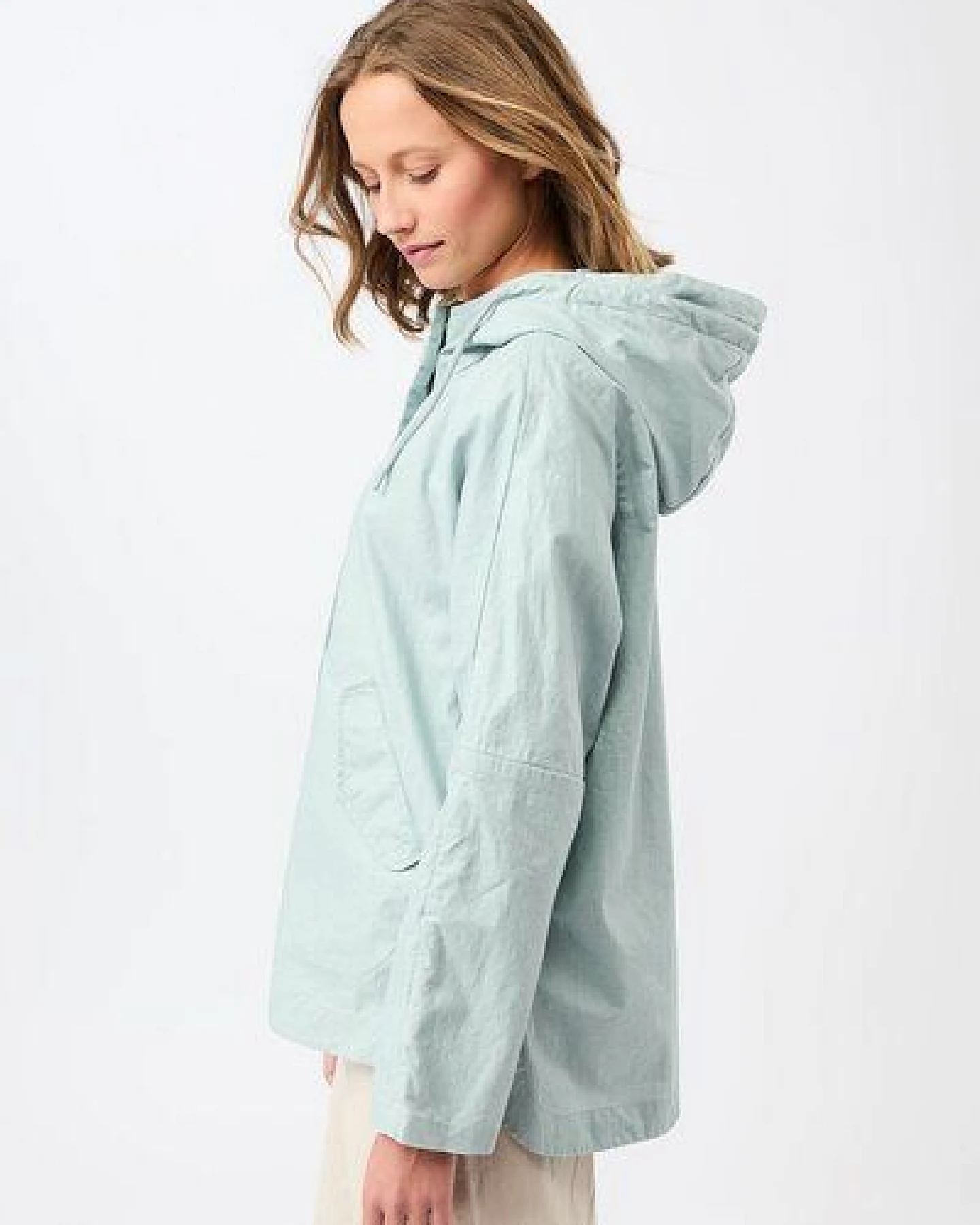 LangerChen Outdoorjacke aus beschichtetem Leinen – Ansicht 2