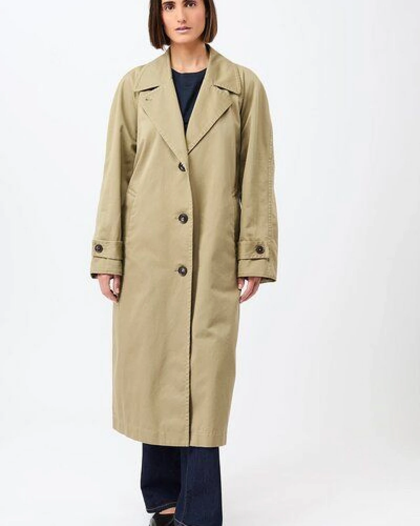 LangerChen Klassischer Trenchcoat aus Bio-Baumwolle – Ansicht 2