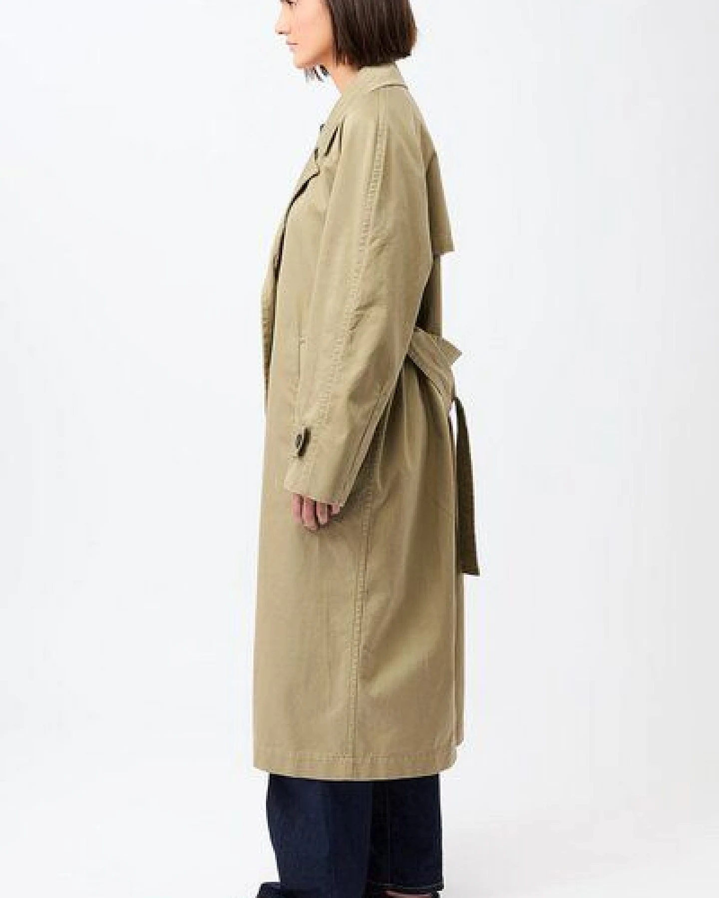 LangerChen Klassischer Trenchcoat aus Bio-Baumwolle – Ansicht 3