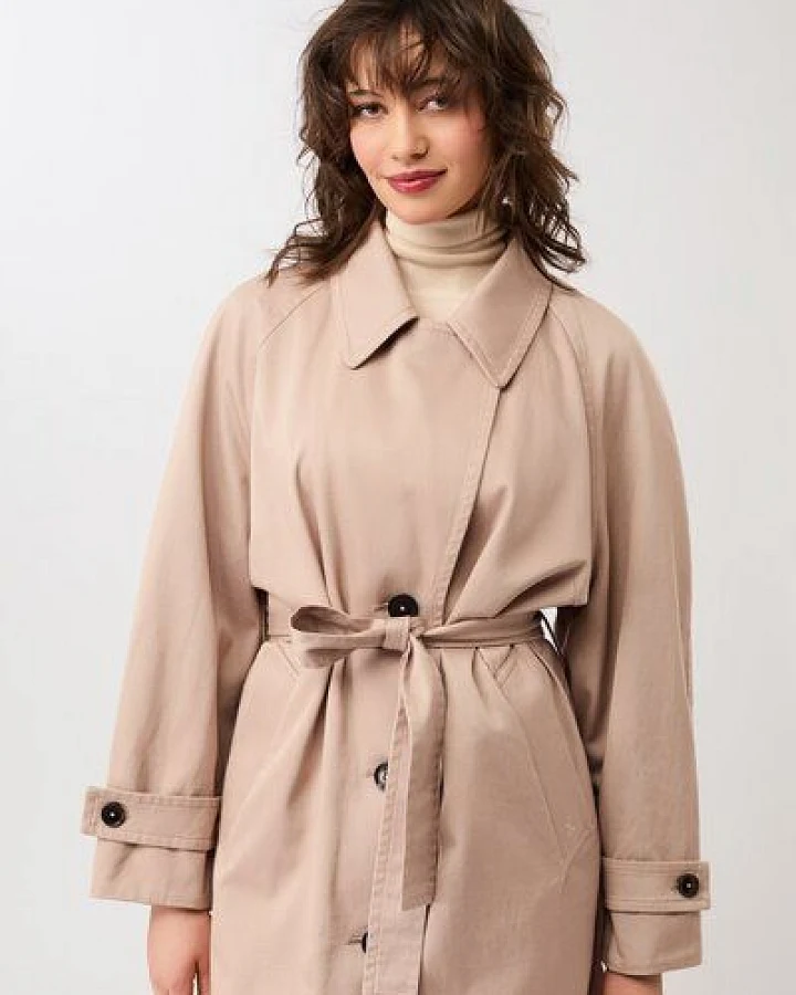 LangerChen Klassischer Trenchcoat aus Bio-Baumwolle