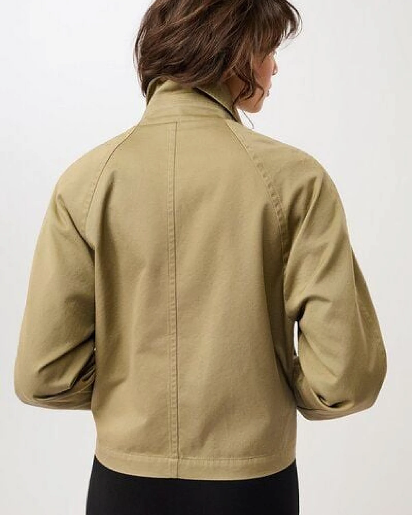 LangerChen Kurze Trenchjacke aus Bio-Baumwolle – Ansicht 4