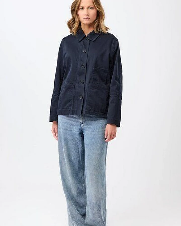 LangerChen Kurze Jacke mit Knöpfen