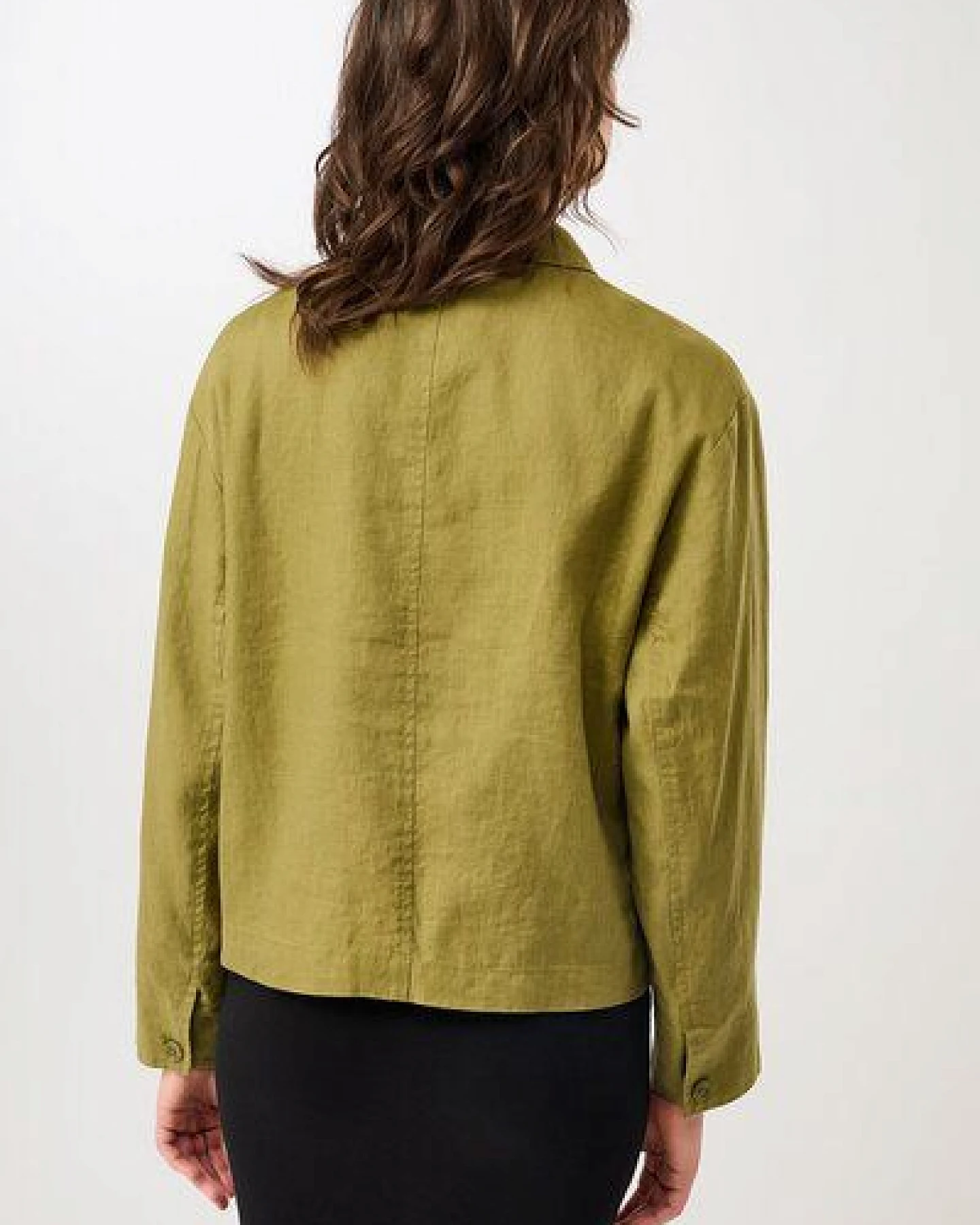 LangerChen Schlichte Jacke aus Leinen – Ansicht 4