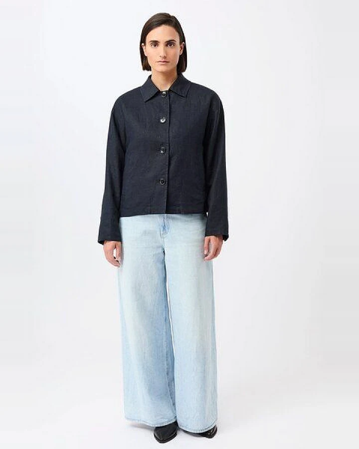 LangerChen Schlichte Jacke aus Leinen