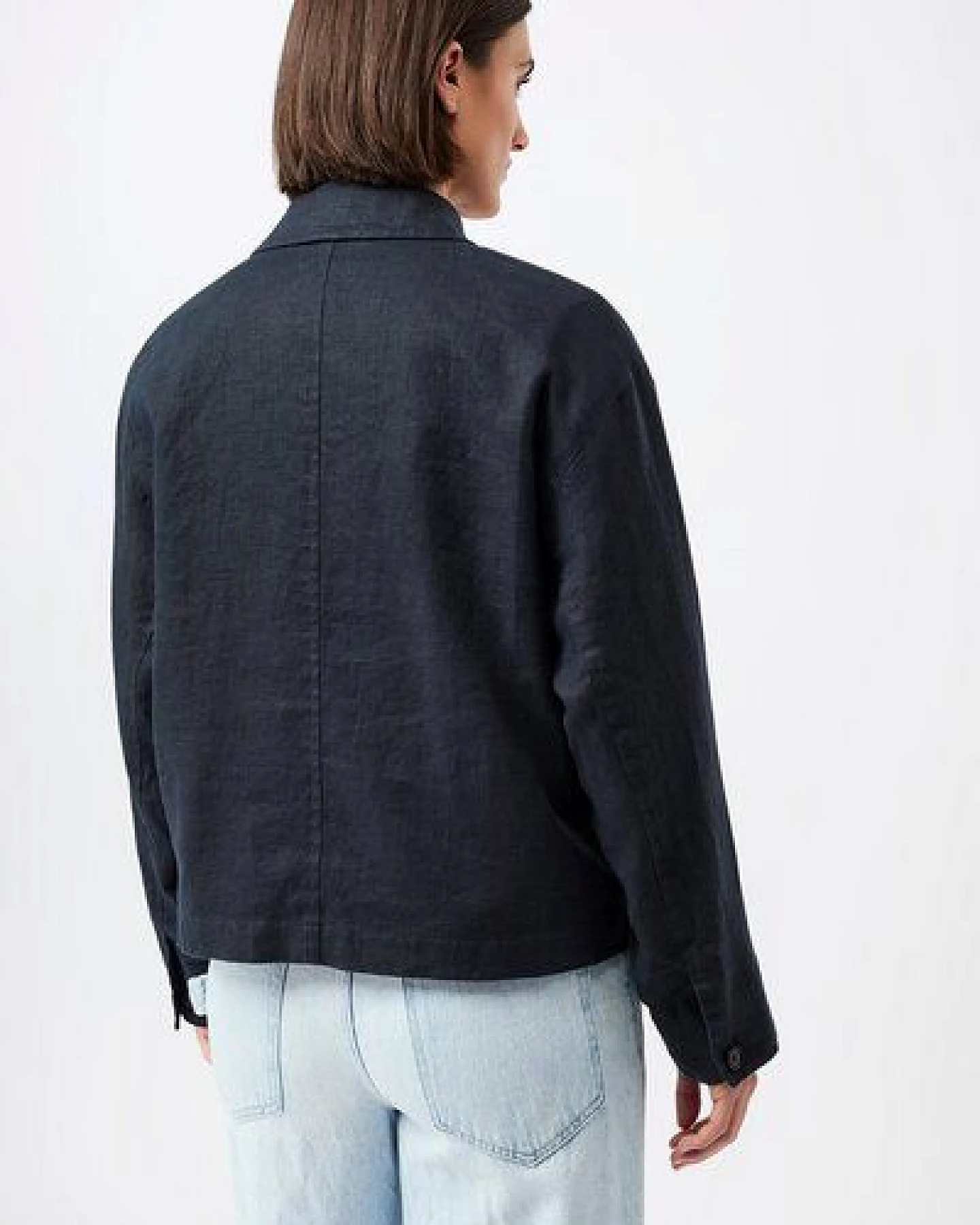 LangerChen Schlichte Jacke aus Leinen – Ansicht 4