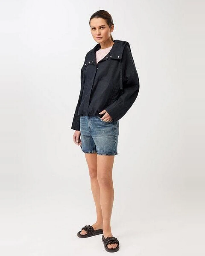 LangerChen Lockere Jacke mit Kordelzug in Kapuze