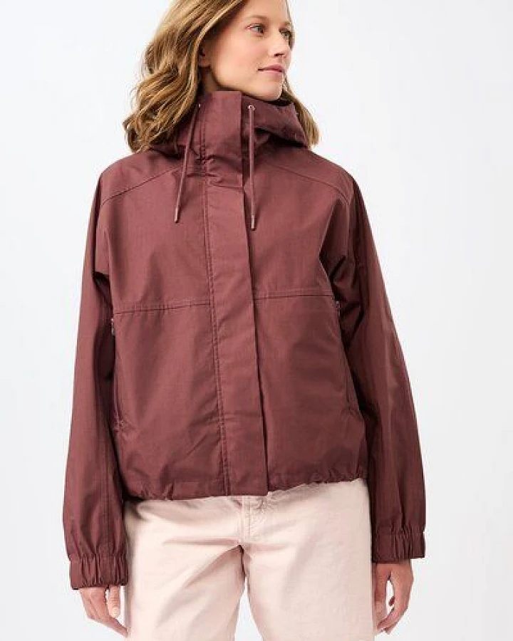 LangerChen Kurze Regenjacke mit Reissverschlußtasche