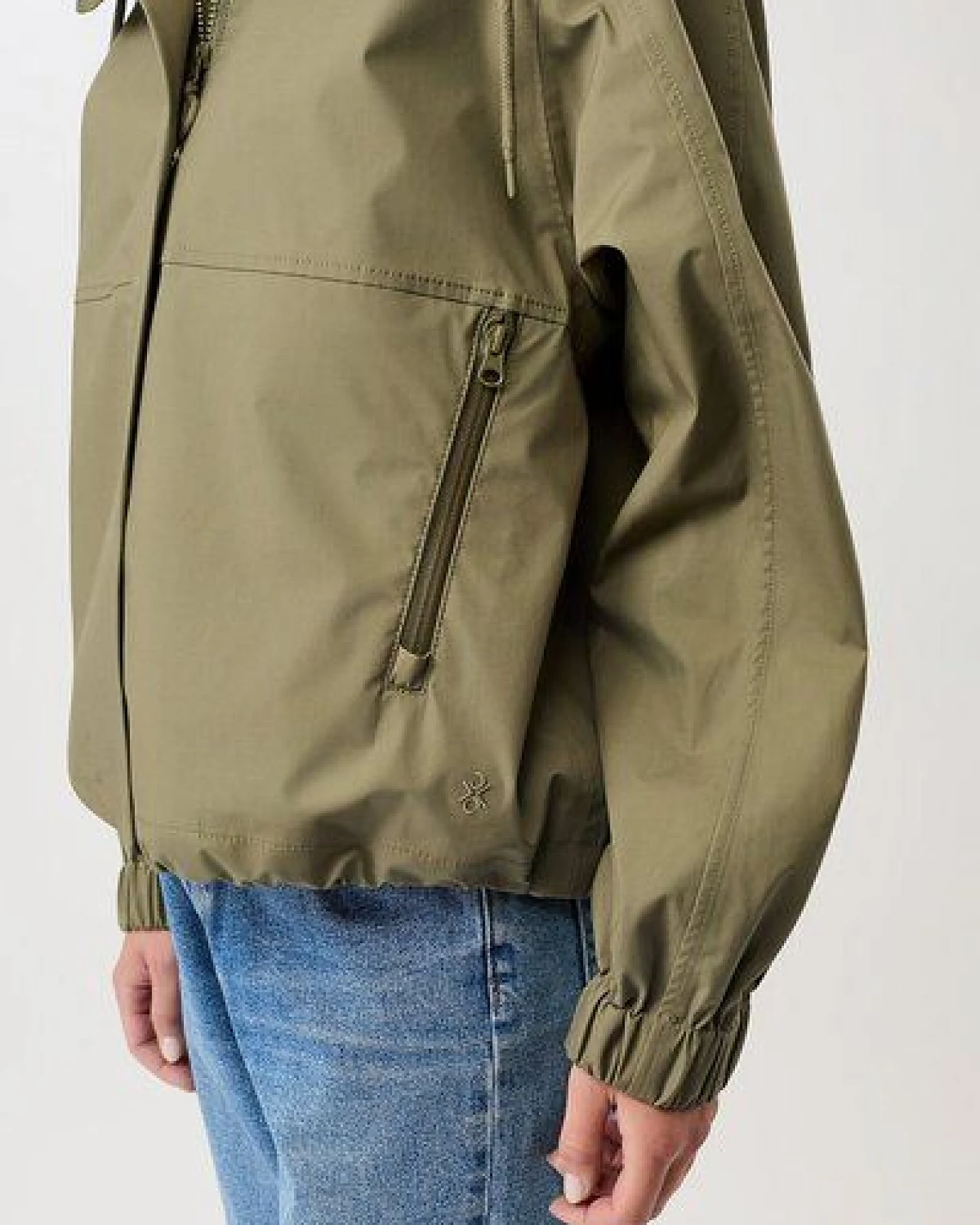 LangerChen Kurze Regenjacke mit Reissverschlußtasche – Ansicht 3