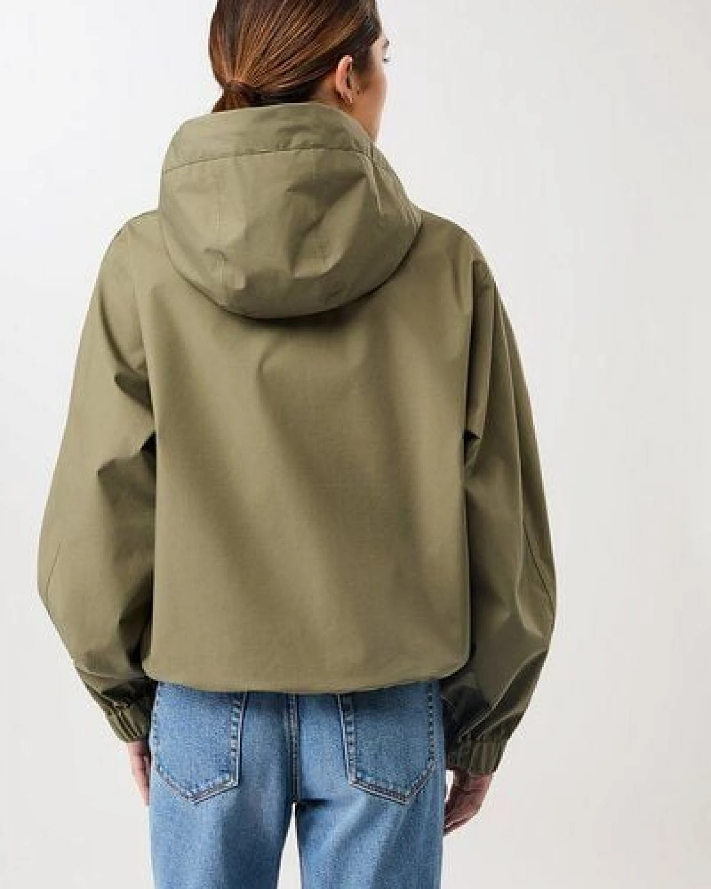 LangerChen Kurze Regenjacke mit Reissverschlußtasche – Ansicht 4