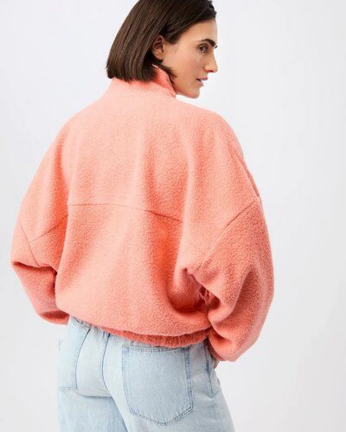 LangerChen Weiche Blousonjacke mit Stehkragen – Ansicht 2