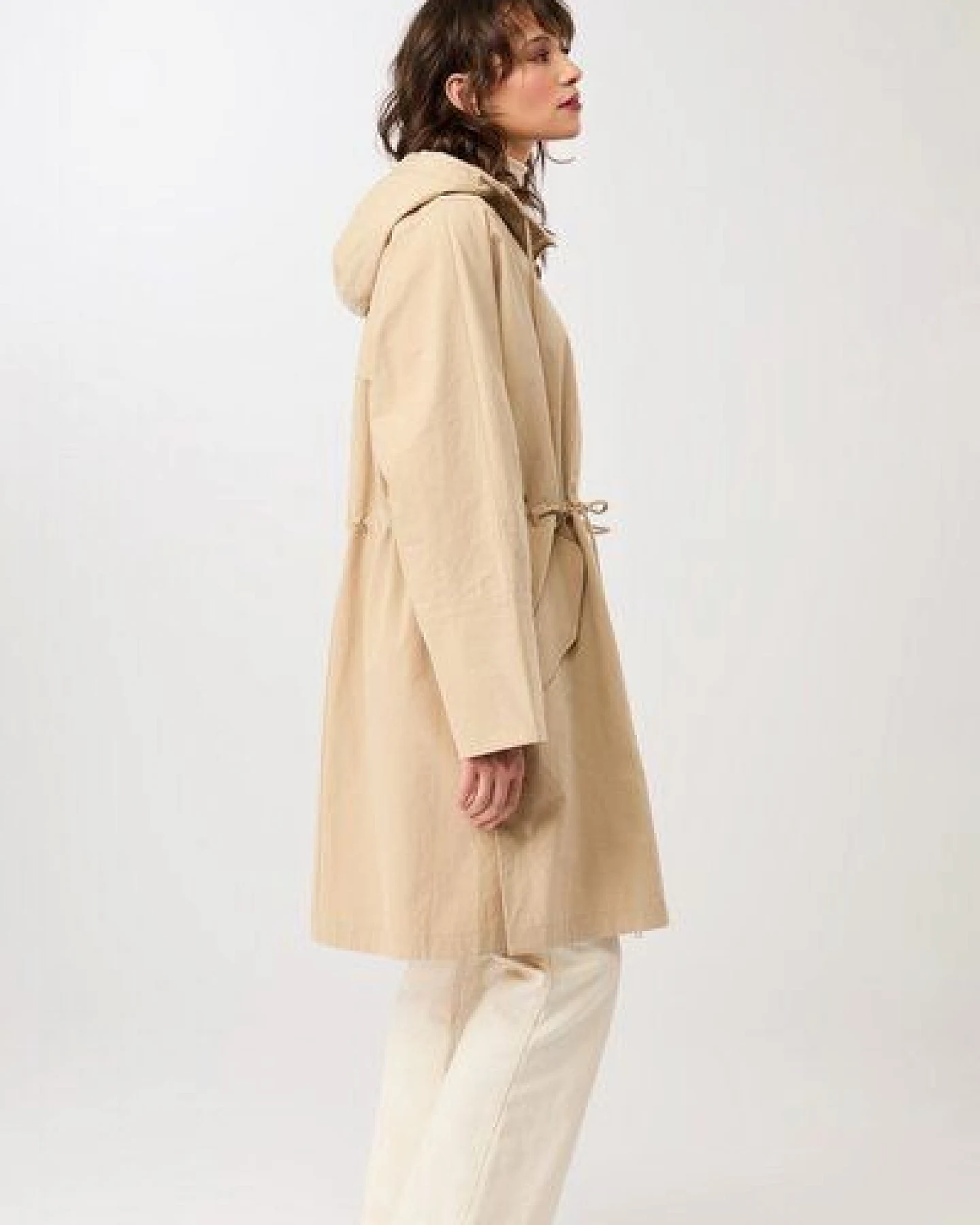 LangerChen Langer Parka mit seitlichen Drucknöpfen und Ärmelaufschlag – Ansicht 2