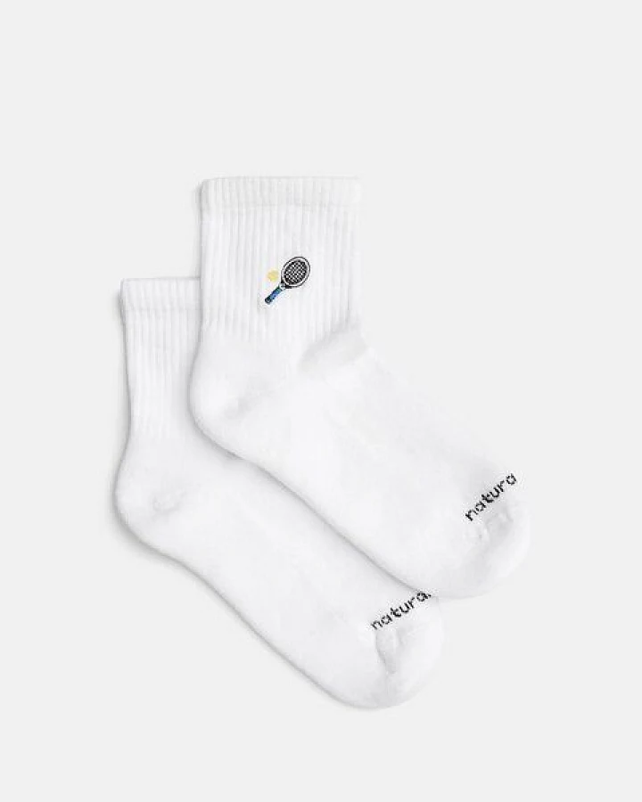 Natural Vibes Racket & Ball Quarter Socken