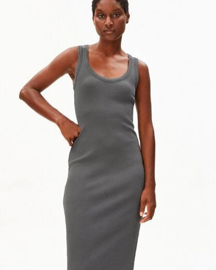 Produktseite: ARMEDANGELS GMT DYE BODYCON RIB Damen Kleid aus Bio-Baumwoll Mix