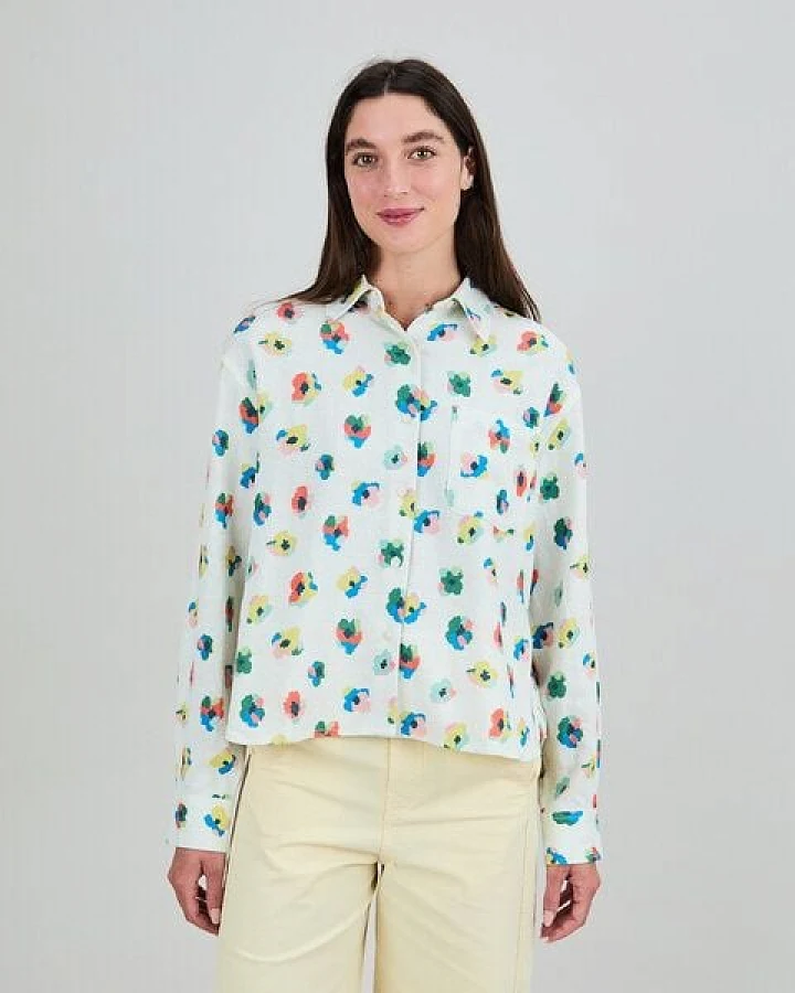 Produktseite: Brava Fabrics Langarm-Bluse mit Pixel-Blümchen