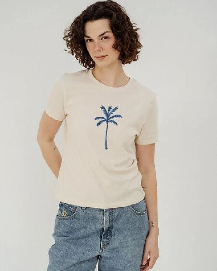 Kultgut Artdesign - Biofair- Flauschiges Femin Shirt /Palms