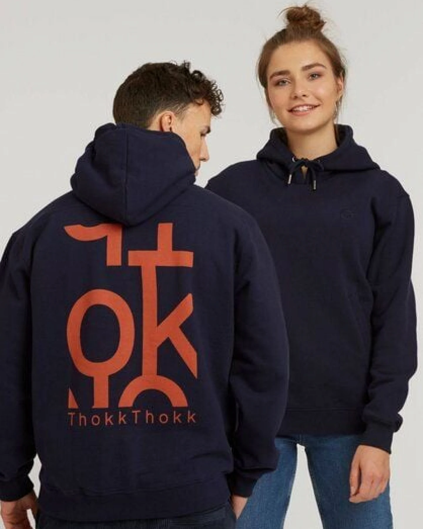 ThokkThokk TT1044 Hoodie Five Letters unisex dark navi (GOTS, vegan) – Ansicht 2