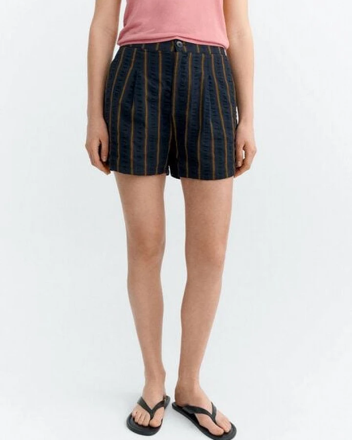 thinking mu Damen Shorts - Nar Shorts Seersucker - aus Baumwolle