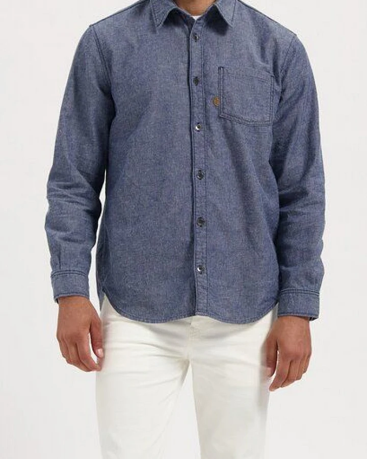 MUD Jeans Herren Jeanshemd "Chris Denim Shirt - Medium Stone"