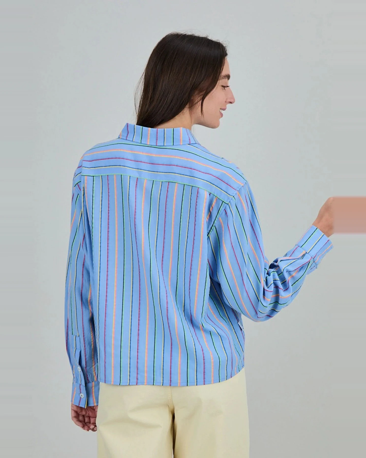 Bluse Stripes Boxy Blau – Ansicht 4
