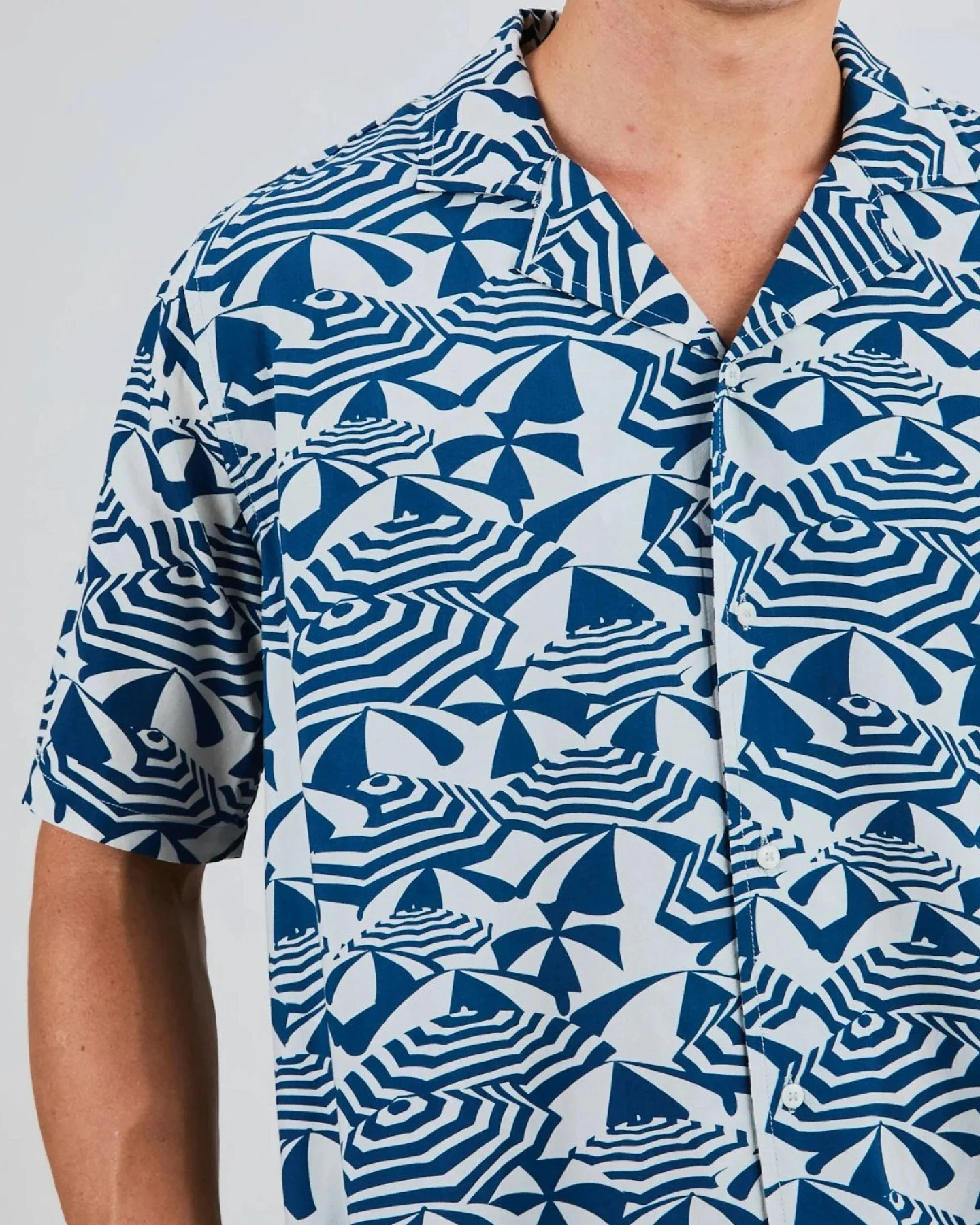Hemd Sombrillas Aloha Blau – Ansicht 3