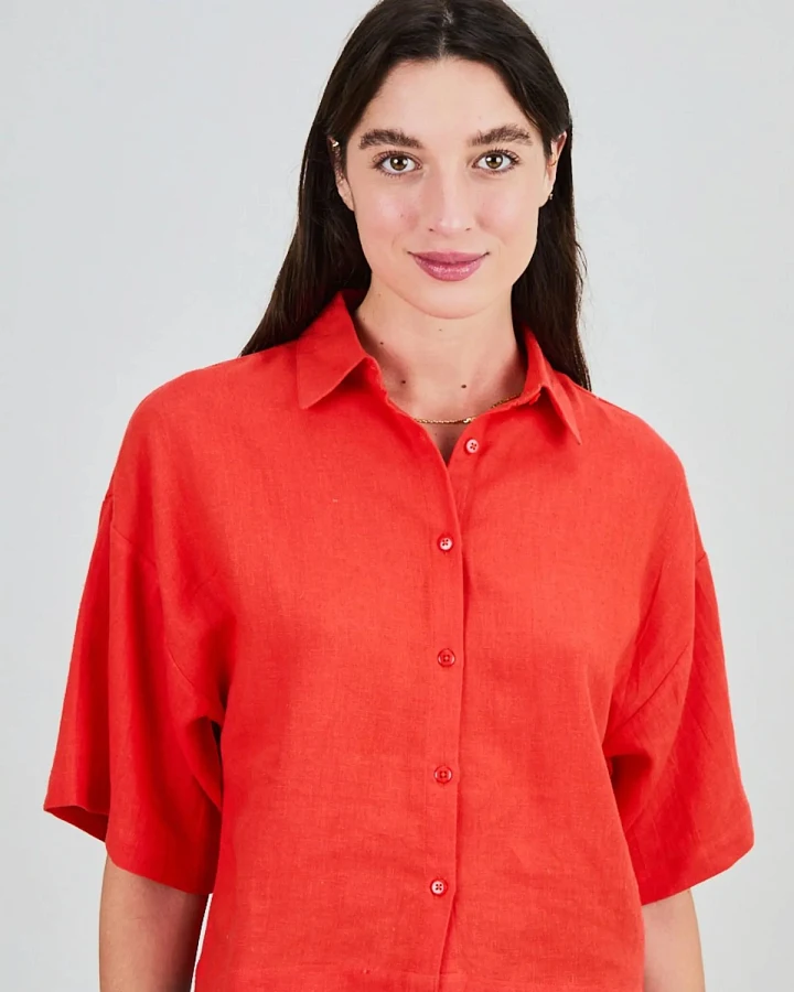 Bluse Boxy Squared Rot
