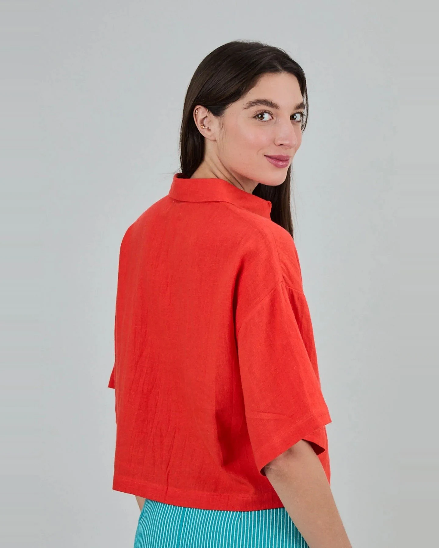 Bluse Boxy Squared Rot – Ansicht 4
