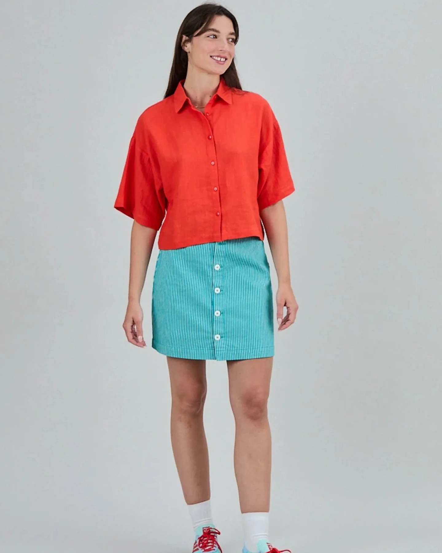 Bluse Boxy Squared Rot – Ansicht 2
